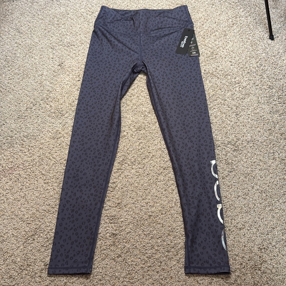 Bebe sport leggings, smoke blue leopard, size medium NWT - Picture 2 of 7